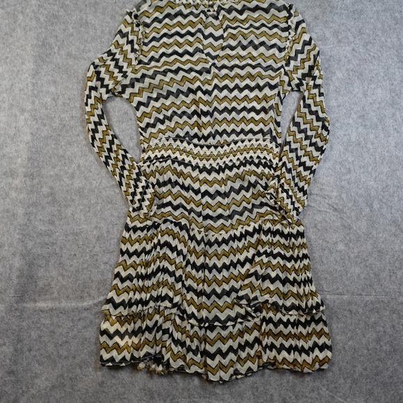 Anthropologie Dress Womens 6 HD Paris Sierade Printed Beaded Socked Sheer Mini - Picture 8 of 12